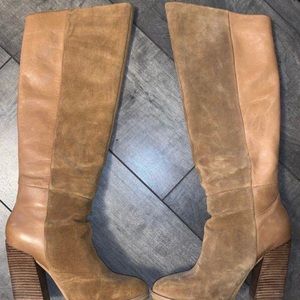 Aldo knee high camel coloured leather boots